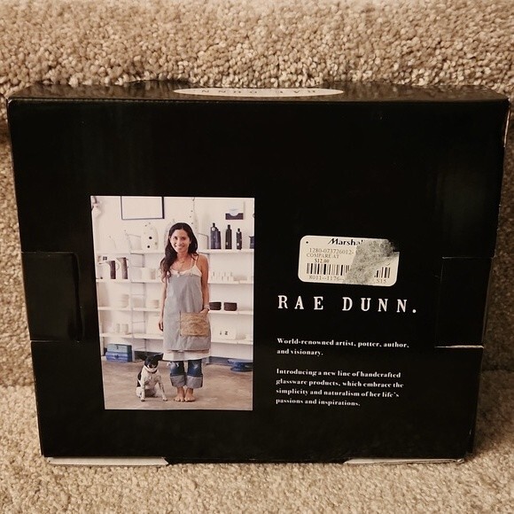 Rae Dunn Set of 2 Stemless Flutes Glasses "Salute" & "Cheers" NWT - Picture 3 of 3